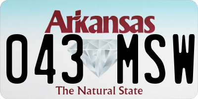 AR license plate 043MSW