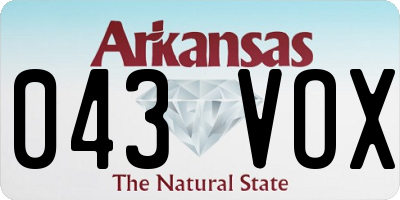 AR license plate 043VOX