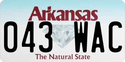 AR license plate 043WAC