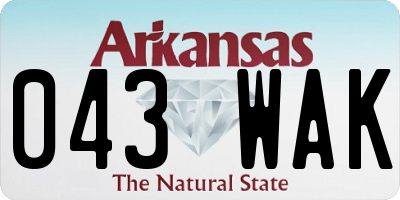 AR license plate 043WAK
