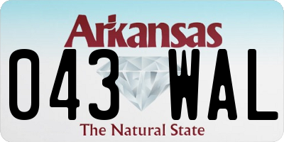 AR license plate 043WAL