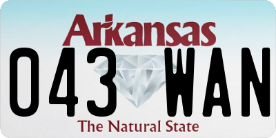 AR license plate 043WAN
