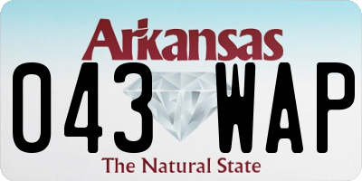 AR license plate 043WAP