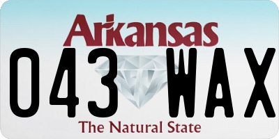 AR license plate 043WAX
