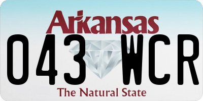 AR license plate 043WCR