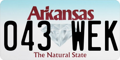 AR license plate 043WEK