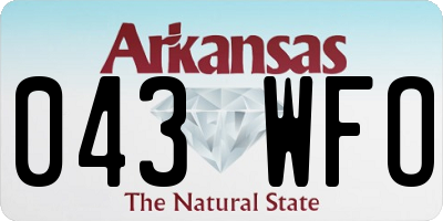 AR license plate 043WFO