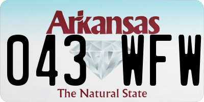 AR license plate 043WFW