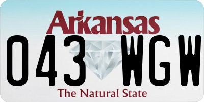AR license plate 043WGW