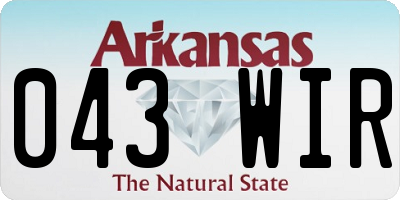 AR license plate 043WIR