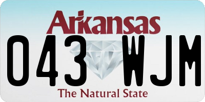 AR license plate 043WJM