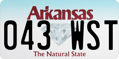 AR license plate 043WST
