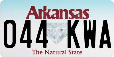 AR license plate 044KWA