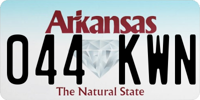 AR license plate 044KWN