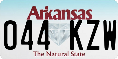AR license plate 044KZW