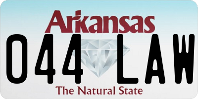 AR license plate 044LAW