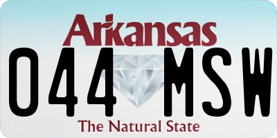 AR license plate 044MSW