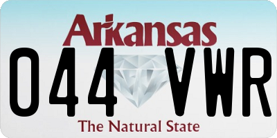 AR license plate 044VWR
