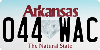 AR license plate 044WAC