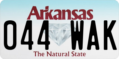 AR license plate 044WAK