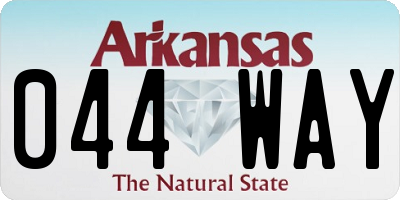 AR license plate 044WAY