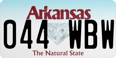 AR license plate 044WBW