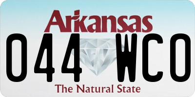 AR license plate 044WCO