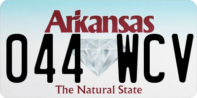 AR license plate 044WCV