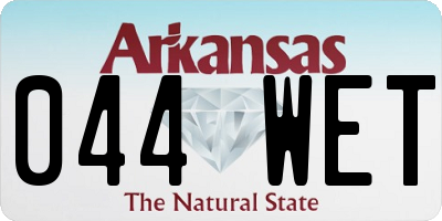 AR license plate 044WET