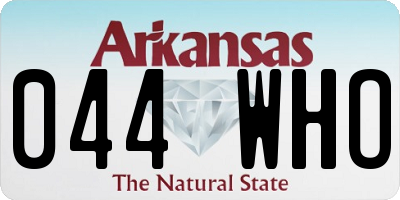 AR license plate 044WHO