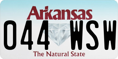 AR license plate 044WSW