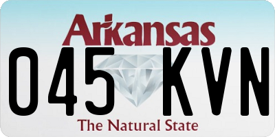 AR license plate 045KVN