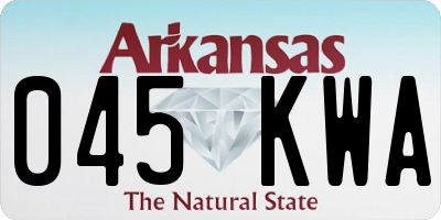 AR license plate 045KWA