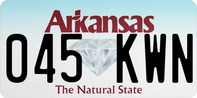 AR license plate 045KWN