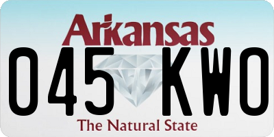 AR license plate 045KWO