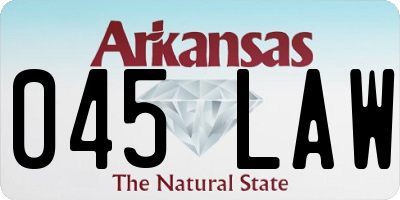 AR license plate 045LAW