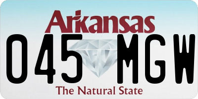 AR license plate 045MGW