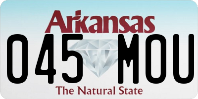 AR license plate 045MOU