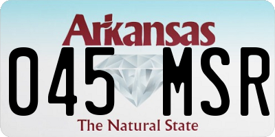 AR license plate 045MSR