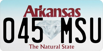 AR license plate 045MSU