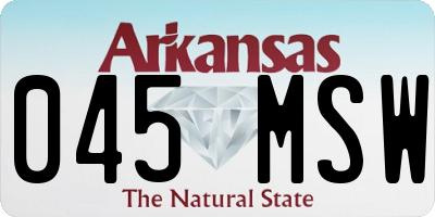 AR license plate 045MSW