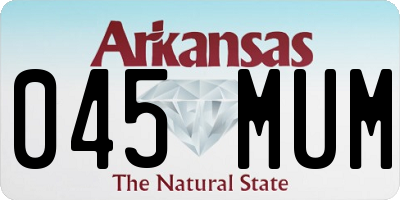 AR license plate 045MUM