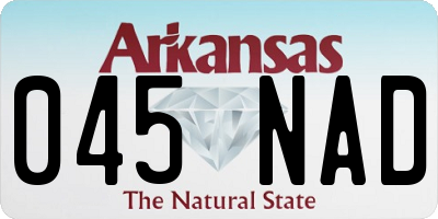 AR license plate 045NAD