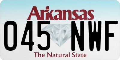 AR license plate 045NWF