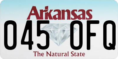 AR license plate 045OFQ