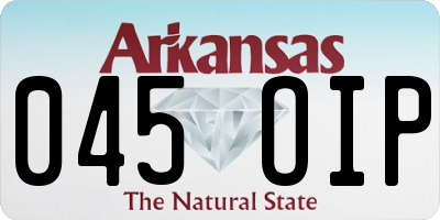 AR license plate 045OIP