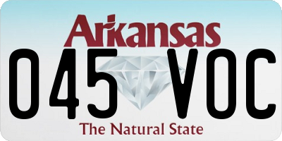 AR license plate 045VOC