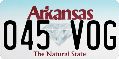AR license plate 045VOG