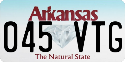 AR license plate 045VTG