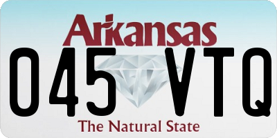 AR license plate 045VTQ